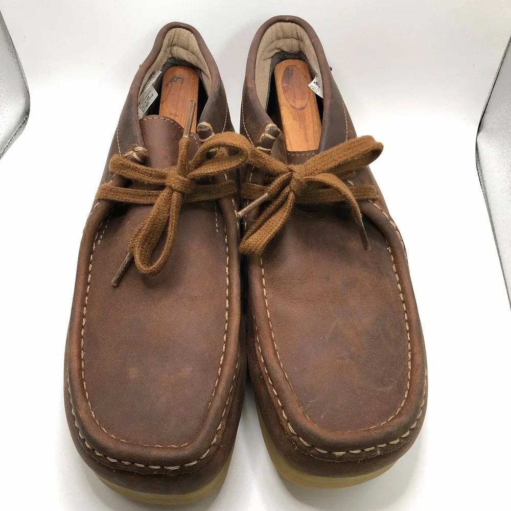 Clarks Stinson Hi Mens Beeswax Brown Leather Chukka Moc Toe Boots 9M